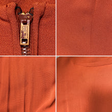 Load image into Gallery viewer, 1940s Rust Rayon Crepe Dress
