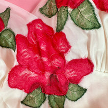 Load image into Gallery viewer, 1960s Sheer Nylon Lingerie Dress w/ Lace Rose Appliqués
