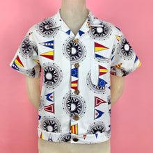 Load image into Gallery viewer, 1950s Sailcloth Jacket w/ Nautical Flag Novelty Print
