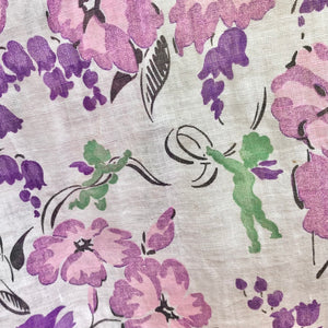 1930s Floral Cotton Victorian Novelty Print Dress