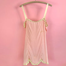 Load image into Gallery viewer, 1920s Pink Step-In w/ Scalloped Hem, Lace &amp; Ribbon Roses
