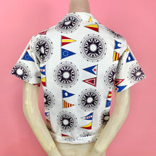 Load image into Gallery viewer, 1950s Sailcloth Jacket w/ Nautical Flag Novelty Print
