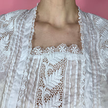 Load image into Gallery viewer, Edwardian Cotton Voile Blouse With Exquisite Lacework
