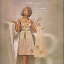 Load image into Gallery viewer, 1960s Sheer Nylon Lingerie Dress w/ Lace Rose Appliqués
