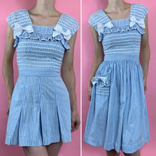 Load image into Gallery viewer, 1940s 2 Piece Striped Playsuit With Matching Skirt
