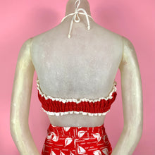 Load image into Gallery viewer, 1940s Lipstick Red Bandeau Halter Top
