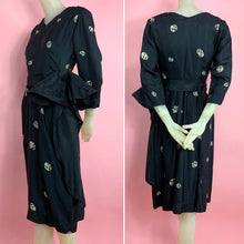 Load image into Gallery viewer, 1940s Printed Silk Dress With Sash
