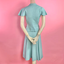 Load image into Gallery viewer, 1940s Kay Collier 2 pc Mint Green Set w/ Oversized Lucite Gem Buttons
