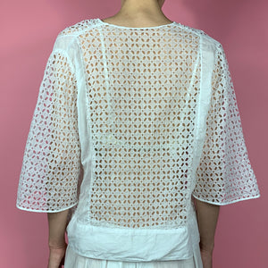 1920s Eyelet Organdy & Cotton Voile Blouse