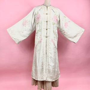 Edwardian Japanese Silk Embroidered Evening Coat