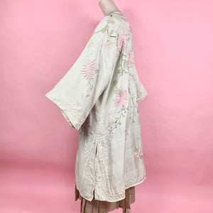 Edwardian Japanese Silk Embroidered Evening Coat